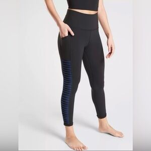 Athleta NWT Salutation High-Waist Black/ Navy 7/8 Tight Size XS